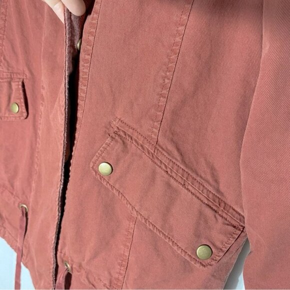Mavi Rust Red Cotton Anorak Utility Chore Jacket Coat S - Picture 9 of 13